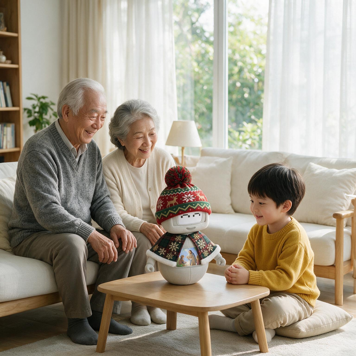 A family sharing a story with Magi